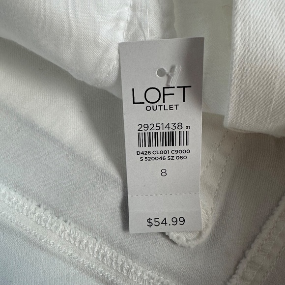*LOFT* White Denim Frayed 4" Mid Rise Shorts Size 8 NWT - Picture 12 of 13